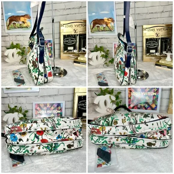 Gucci Flora GG Vintage Large Shoulder Bag tote Good USED with scarf RARE. GIFT! - Picture 12 of 16